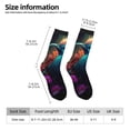 thumbnail image 2 of Rocae Colorful Flower Bird for Adult Socks Casual Athletic Stretchy Loose Socks for Women Men Non-Slip Middle Tube Socks, 2 of 6
