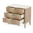 thumbnail image 4 of Michael Amini Malibu Crest Wood & Marble 3-Drawer Nightstand - Blush, 4 of 15