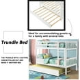 thumbnail image 5 of Twin Over Twin Bunk Bed, Solid Wood Twin Over Twin Bunk Bed with Twin Size Trundle, Convertible to Two Twin -Size Platform Bed, Bunk Bed with Safety Rail and Ladder for Kid Teen Adult, White, R7117, 5 of 7