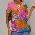 thumbnail image 6 of Nostalgic Vintage Floral T Shirts Basic T-Shirt Short Sleeve Ladies Tee Shirt Summer Graphic Clothing, 6 of 6