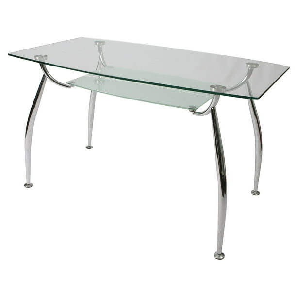 Impacterra Furniture Roman Rectangular GlassTop Dining Table