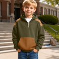 thumbnail image 2 of CONZONE Toddler Boys Zip Up Hoodies Patchwork Hooded Sweatshirts with Pocket Fall Winter Pullover Boys Clothes Size 4-5 Years, 2 of 9