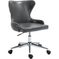 thumbnail image 1 of Meridian Furniture Hendrix Swivel Adjustable Gray Vegan Leather Office Chair, 1 of 8
