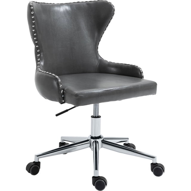 Meridian Furniture Hendrix Swivel Adjustable Gray Vegan Leather Office Chair