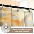 thumbnail image 3 of 4 Pcs White and Gold Marble Bathroom Shower Curtain Set with 12 Hooks Bath Mat Toilet Lid Cover, 3 of 8