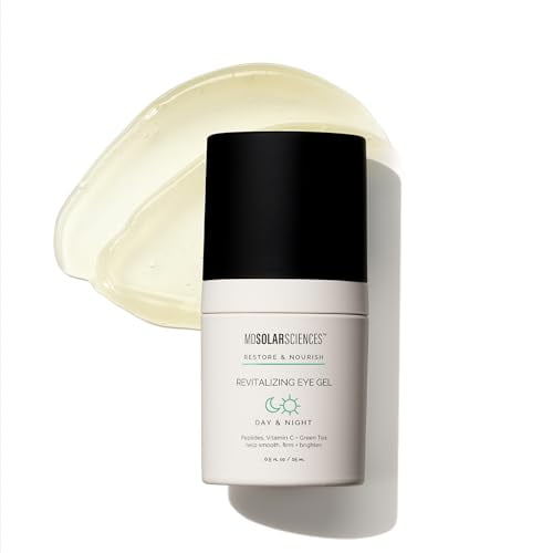 MDSolarSciences Revitalizing Eye Gel, Fine Line Treatment, Anti-Aging, Reduces Dark Circles, Puffiness, and Wrinkles, Firming Eye Treatment with Antioxidants and Hyaluronic Acid, 0.5 oz