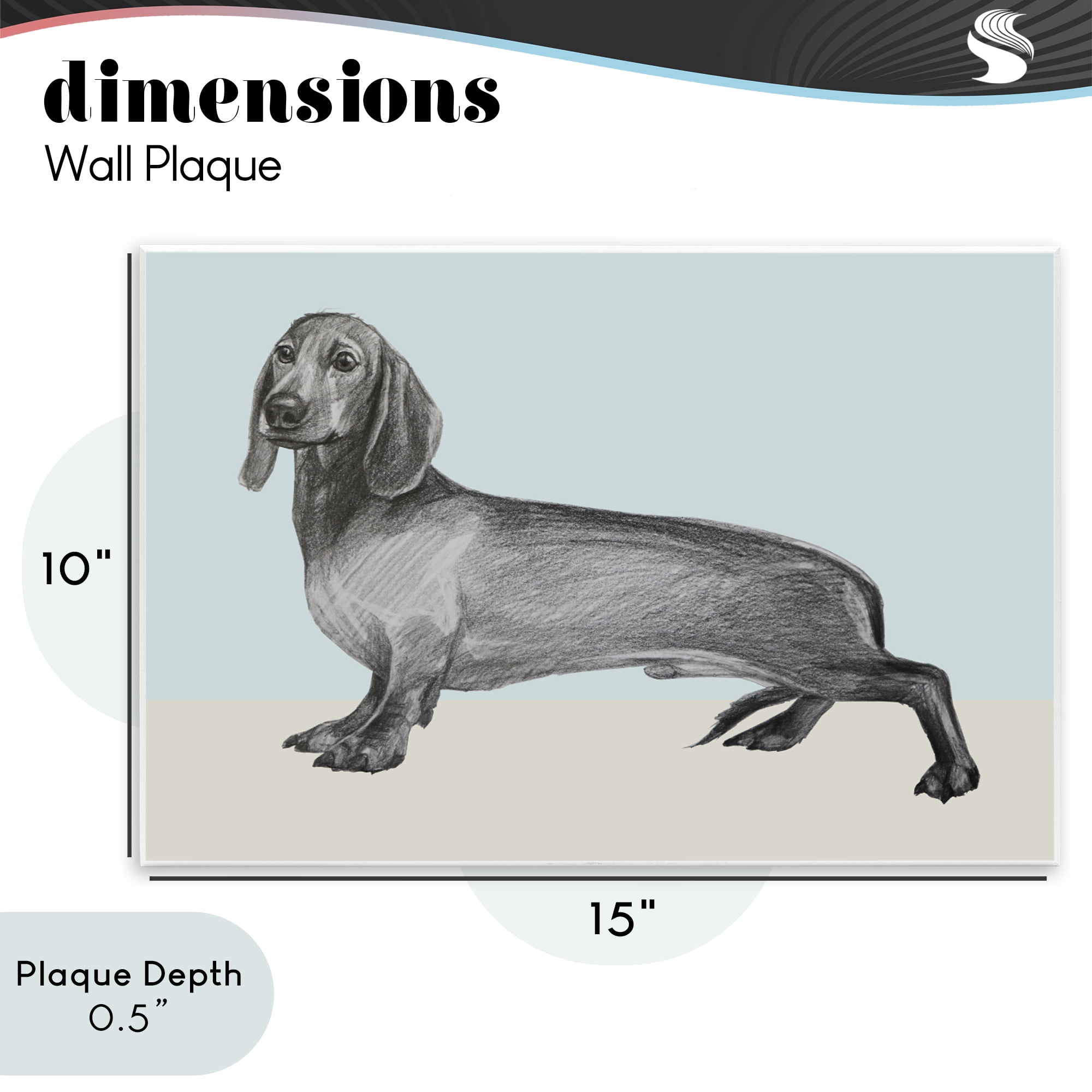 Stupell Industries Sketched Dachshund on Blue Wall Plaque Art, design by Violeta Vollmer