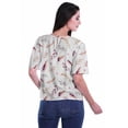 thumbnail image 4 of Moomaya Printed Casual Top For Womens V-Neck Summer Top Short Sleeve Blouse T-shirt, 4 of 6