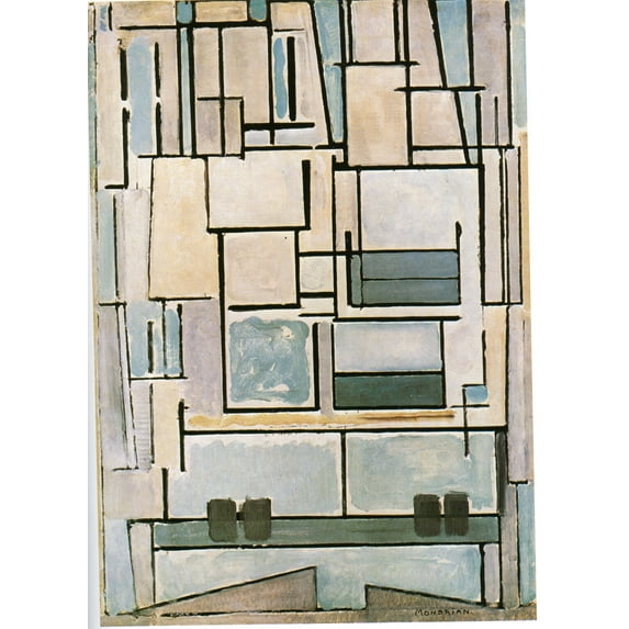 Blue Facade - Mondrian - CANVAS OR PRINT WALL ART