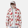 thumbnail image 2 of Balery Hand Drawn Watermelon Sudadera ligera de manga larga con capucha y protección solar UPF 50+ para hombre y mujer, ideal para pesca y running-XX-Large, 2 of 7