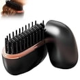 thumbnail image 1 of Cepillo alisador de cabello, mini peine térmico inalámbrico recargable con control de 3 velocidades, negro., 1 of 5