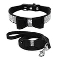 thumbnail image 2 of Didog Bling Bowknot Suede Leather Rhinestone Dog Collar and Leash for Boy Girl Dogs, 2 of 3