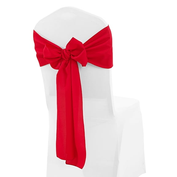 Wedding Linens Inc. (10 pcs) 8" x 108" Polyester Premium(200 GSM) Cotton Chair Sashes for Wedding, Events, Party Décor use - Red