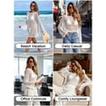 thumbnail image 6 of jinghuiyue Womens Summer Crochet Swimsuit Coverup Boat Neck Hollow Out Knit Sweater Tops Beach Vacation Clothes XL, 6 of 7
