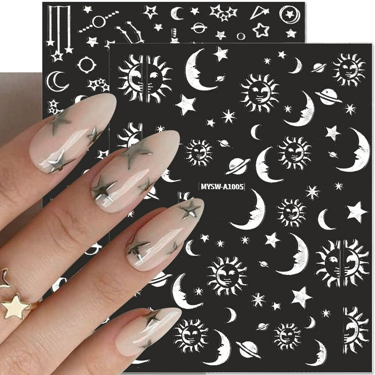 1pcs 3D luminous nail stickers and decals love heart aurora star