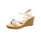 thumbnail image 2 of Sandalias de verano con tacón de cuña para mujer, tacones altos, boca de pez, hebilla de Metal, para mujer Wmkox8yii nm10483, 2 of 6