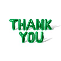 Letter Balloons - THANK YOU 16" Inch Alphabet Letters Foil Mylar Balloon Appreciation Party Banner (Green)