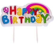 Happy Birthday Candles | 1st Birthday Cake Candles | Princess Birthday | Rainbow Candles | Rabbit Party Candle | Shimmer Candles for Birthday | Glitter Candles for Birthday Cakes (Rainbow)