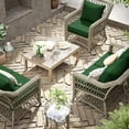 thumbnail image 6 of Kimunuk Outdoor Seat Cushion Set, 24" X 24" X 4" Water-Resistant & Fade-Resistant Patio Furniture Replacement Cushions with Handle and Straps for Sofa Chair, Green, 6 of 7