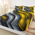 thumbnail image 3 of Homewish Geometric Stripes Boy Girl 4pcs Bed Sheets,Grey Yellow King Sheets,Abstract Gradient Lines Super Cozy Sheet Set,Breathable Home Decor, 3 of 7
