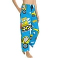 thumbnail image 2 of Uemuo Cute Car Cartoon Pattern Women's Wide Leg Palazzo Lounge Pants with Pockets Light Weight Loose Comfy Casual Pajama Pants-, 2 of 9