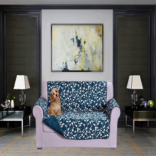 CHOK 2024 Housse de Sofa Réversible Résistante à l'Eau Protège-Meubles Housses de Canapé pour Animaux Smart Leaf Sofa Surdimensionné Noir