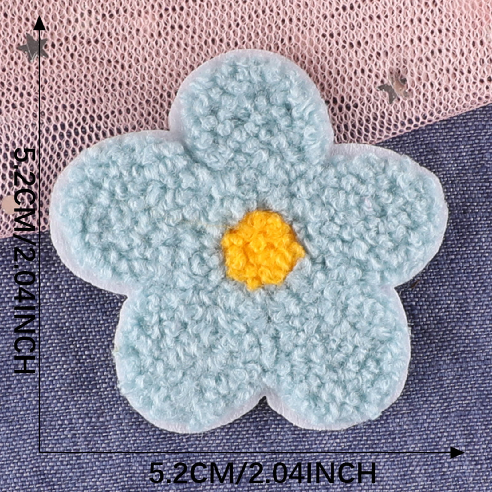 20 Pcs Daisy Ornament Embroidery Patches Flower Applique Backpack Appliques for Clothes, Size: 4x4cm, Other