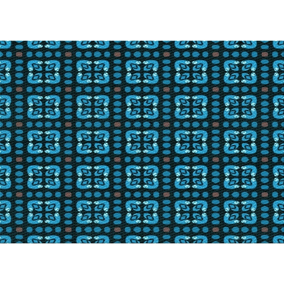 Ahgly Company Indoor Rectangle Patterned Deep Teal Green Area Rugs, 6' x 9'