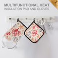 thumbnail image 4 of Yayeee Oven Mitts and Pot Holder Set of 2 Heat Resistant Kitchen Gloves Baking Hot Pad, Retro Starfish, 4 of 5