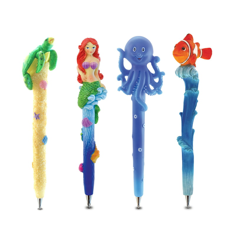 Planet Pens Bundle of Sea Turtle, Mermaid, Octopus, & Clown Fish Novelty  Pens - Unique Office Supplies Ballpoint Pens Colorful Sea Life Writing Pens  Instrument For Cool School & Office Decor 