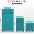 thumbnail image 6 of Utopia Towels 8 Piece Luxury Towel Set, 2 Bath, 2 Hand, and 4 Wash Cloths, 600 GSM Ring Spun Cotton, Highly Absorbent Viscose Stripe Towels, Ideal for Everyday use, Turquoise, 6 of 7