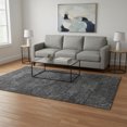 thumbnail image 2 of HomeRoots 664848 5 x 8 ft. Charcoal & Silver Geometric Transitional Washable Machine Made Rectangle Area Rug with UV Protection, 2 of 9