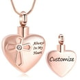 thumbnail image 2 of Heart Cremation Urn Necklace for Ashes Cremation Jewelry with Cross Urn Necklace for Ashes-Urn Jewelry Memorial Necklace Pendant for Ashes, 2 of 9