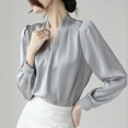 thumbnail image 3 of Fesfesfes Ladies' Three Quarter Sleeved V-Neck Tops Trendy Styles Comfy with Style Featuring a V-Neckline That Flatters the Upper Body(Gray#7,M), 3 of 3
