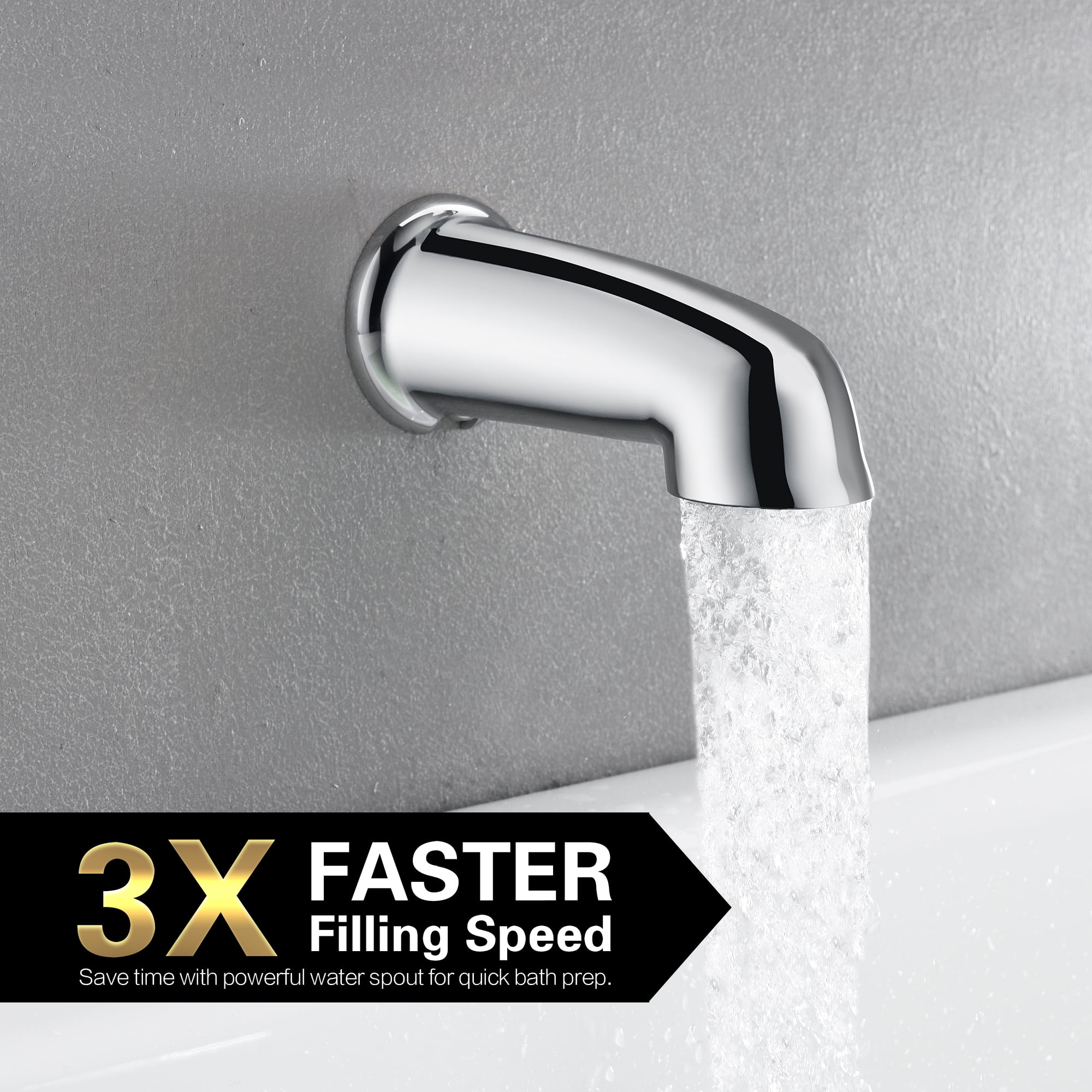 sumerain Shower Faucet with Tub Spout Chrome, Tub and Shower Complete Trim Kit with Rough-in Valve