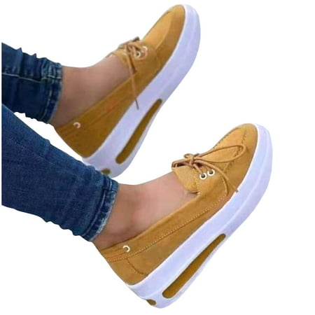 

AnuirheiH Stylish Sneakers Women Shoes Easy To Put On And Take Off Low-top Platform Sandals Sale Clearance