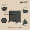 thumbnail image 4 of Manhattan Comfort Coney Mid-Century Modern 3-Drawer Dresser in Gray (Set of 2), 4 of 9