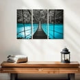 thumbnail image 2 of Elephant Stock Suspension Bridge Wall Art - Horizontal Multi Panel Canvas - Living Room Wall Decor - Architecture Multi Panel - Turquoise And Black Decor - 23" x 14", 2 of 4