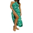 thumbnail image 2 of Women‘s Summer Crossover Halter Neck Sleeveless Plaid Cut Out Backless Flowy A Line Maxi Dress Pink XL, 2 of 7