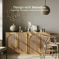 thumbnail image 3 of BELLEZE Set of 2 Modular Sideboard with Double-Arc Wood Doors, Small Arched Buffet Cabinet with Storage and Adjustable Shelves, Classic Modern Credenza for Dining Room, Living Room or Entryway(Camel), 3 of 7