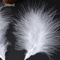 thumbnail image 3 of Bewildely 50 Uds. De plumas de marabú de pavo, vestido de boda esponjoso, decoración de joyería DIY, accesorios decorativos, plumas Artesanía Blanco Bewildely HA002055-01, 3 of 6