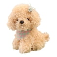 thumbnail image 2 of 12 Inch Adorable Beige Plush Puppy Toy, Soft Fluffy Stuffed Animal With Cute Checkered Scarf, Cuddly Companion For Kids, S, Family, Perfect For Home Decor, Playtime & Gift, 2 of 7