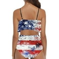 thumbnail image 5 of Trajes de baño Amzcrzy Tankini para mujer, trajes de baño, traje de baño de bikini con control de abdomen, conjunto de traje de baño con volantes para mujer, multicolor, XL, 5 of 5
