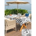 thumbnail image 5 of Outdoor Tablecloth with Umbrella Hole for Patio/Picnic/Party/Camping, Abstract Ink Dots Waterproof Table Cloth Rectangle Table Cover Washable, Boho Minimalist Middle Century Art (60"x 120"), 5 of 9