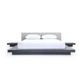 thumbnail image 3 of Modrest Opal 125x93" Modern Wood Veneer & Leather Queen Bed in Wenge/Gray, 3 of 5