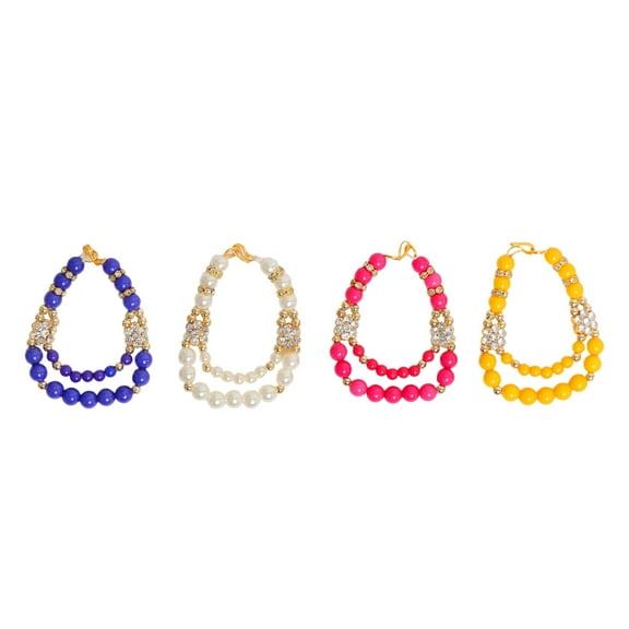 Set of 4 Mala for Laddu Gopal/Devi Maa/Radha Krishna/Indian Traditional Festival Diwali Decorations God Goddess Set Deepawali Decor Deities jewellary All God Idol Statue Home Office (Size:- 2")