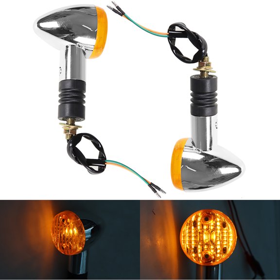 2-Pack Turn Signal Blinker Indicator Lights Amber Universal for Honda Kawasaki Suzuki Yamaha JH-B1 ZL2006300713611