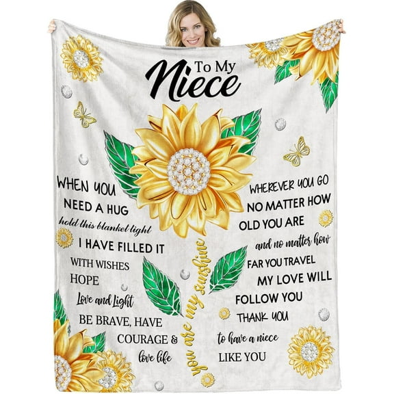 Niece Blanket for Niece Gifts-Niece Gifts from Aunt Uncle, Niece Gift Ideas for Christmas,Birthday (Niece)