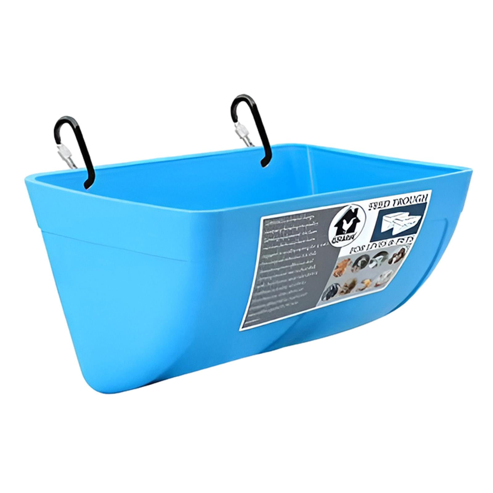 perfeclan Waterer, Bucket, Feeding Trough, Feeding Bowl, Automatic Feeder, Hanging Fence, Feeding Trough for Cats, Piglets, Hamsters, Small Animals Outdoor Black