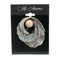 thumbnail image 2 of Silver-Tone & Blue Colored Metal Brooch-Pin With Crystal Accents #LQP1047, 2 of 2
